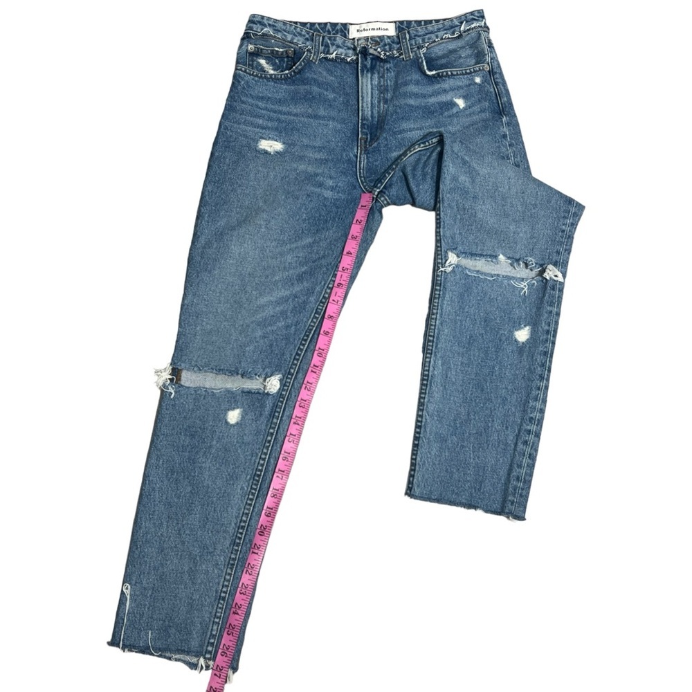 Reformation CBK cigarette straight leg jeans size 28 cropped vintage distressed - Picture 5 of 11